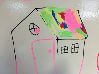 Child's drawing of a home