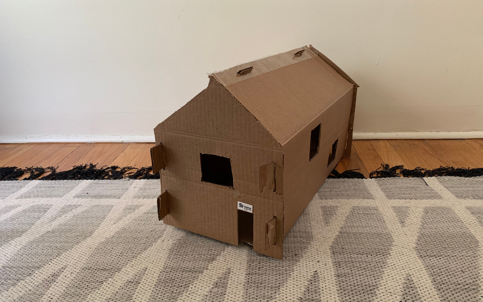 Habitat house made out of cardboard