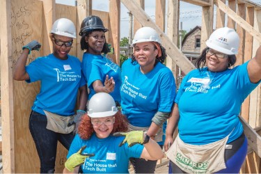 Homebuyers on the build site