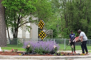 Community Members Working on a Neighborhood Beautification Project