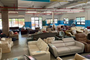 A showroom filled with couches